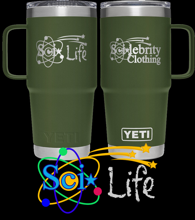 YETI Sci*lebrity - Chemistry- 20 OZ RAMBLER TRAVEL MUG WITH STRONGHOLD –  Scilebrity Clothing LLC